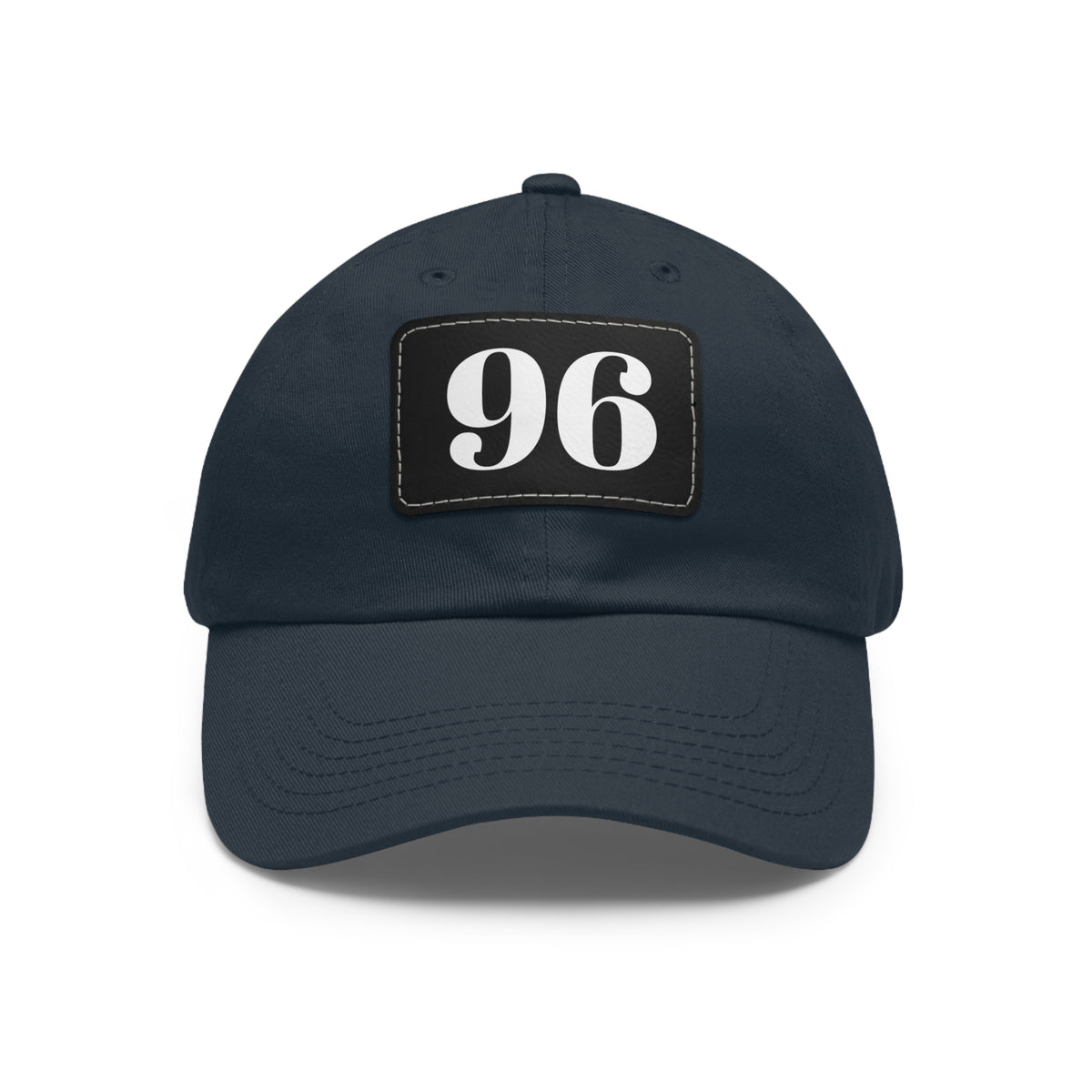 Dad Hat 96 Baseball Leather Patch Rectangle Design