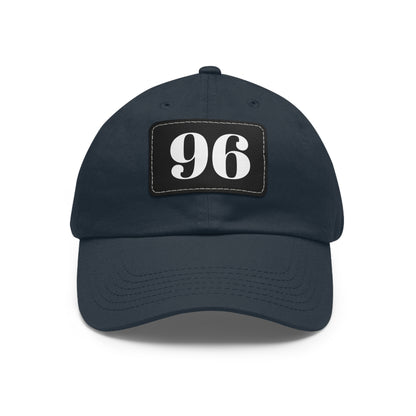 Dad Hat 96 Baseball Leather Patch Rectangle Design