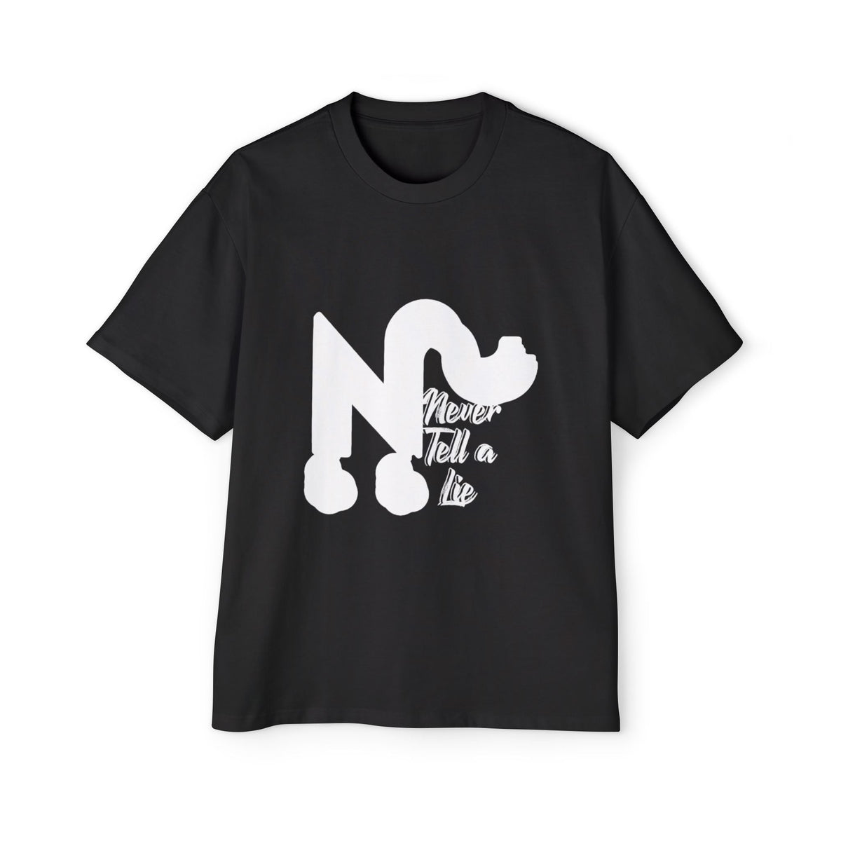 Oversized Tee - Never Tell a Lie Graphic Print Printify