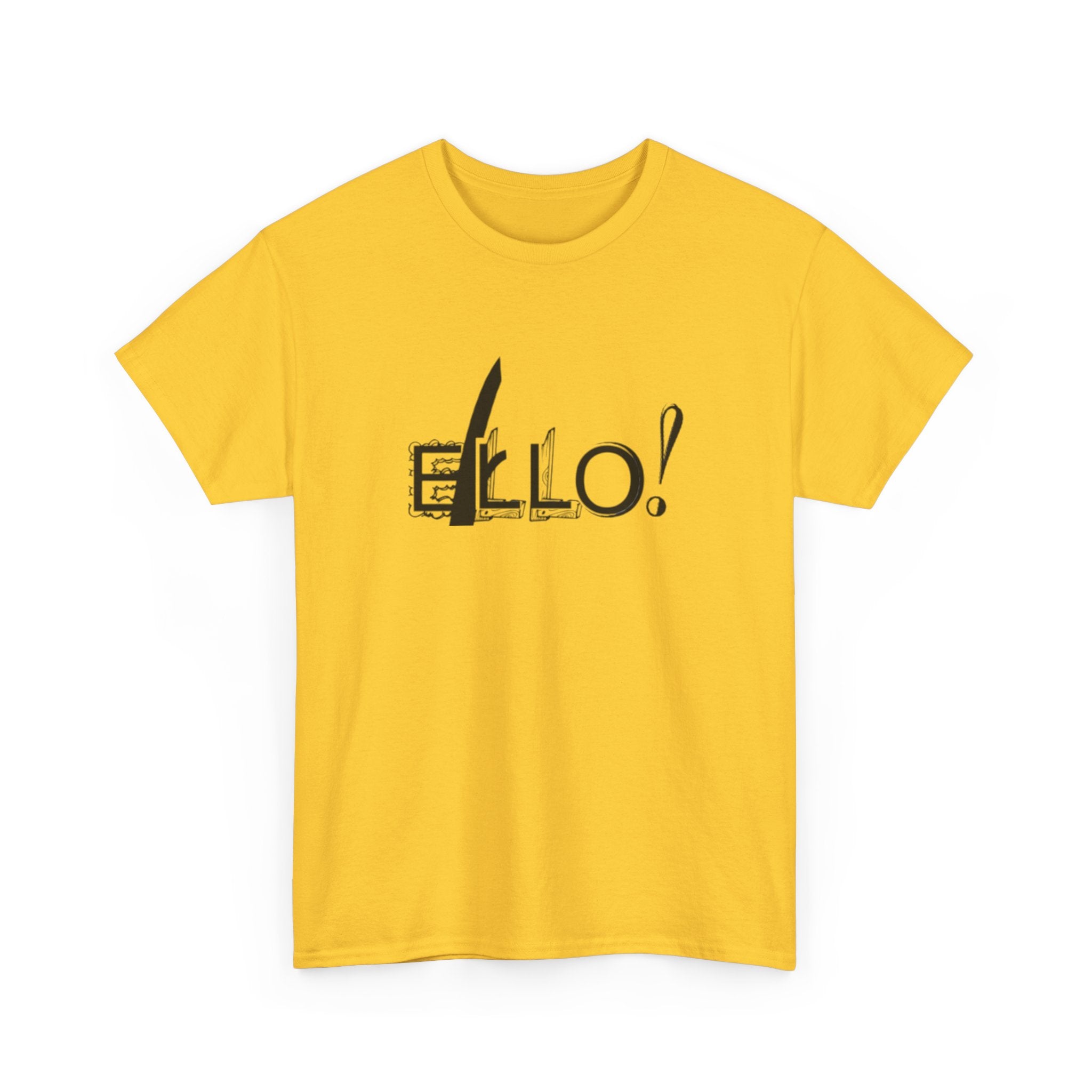 Funny Unisex Heavy Cotton Tee - "ELLO!" Graphic Shirt for Casual Days