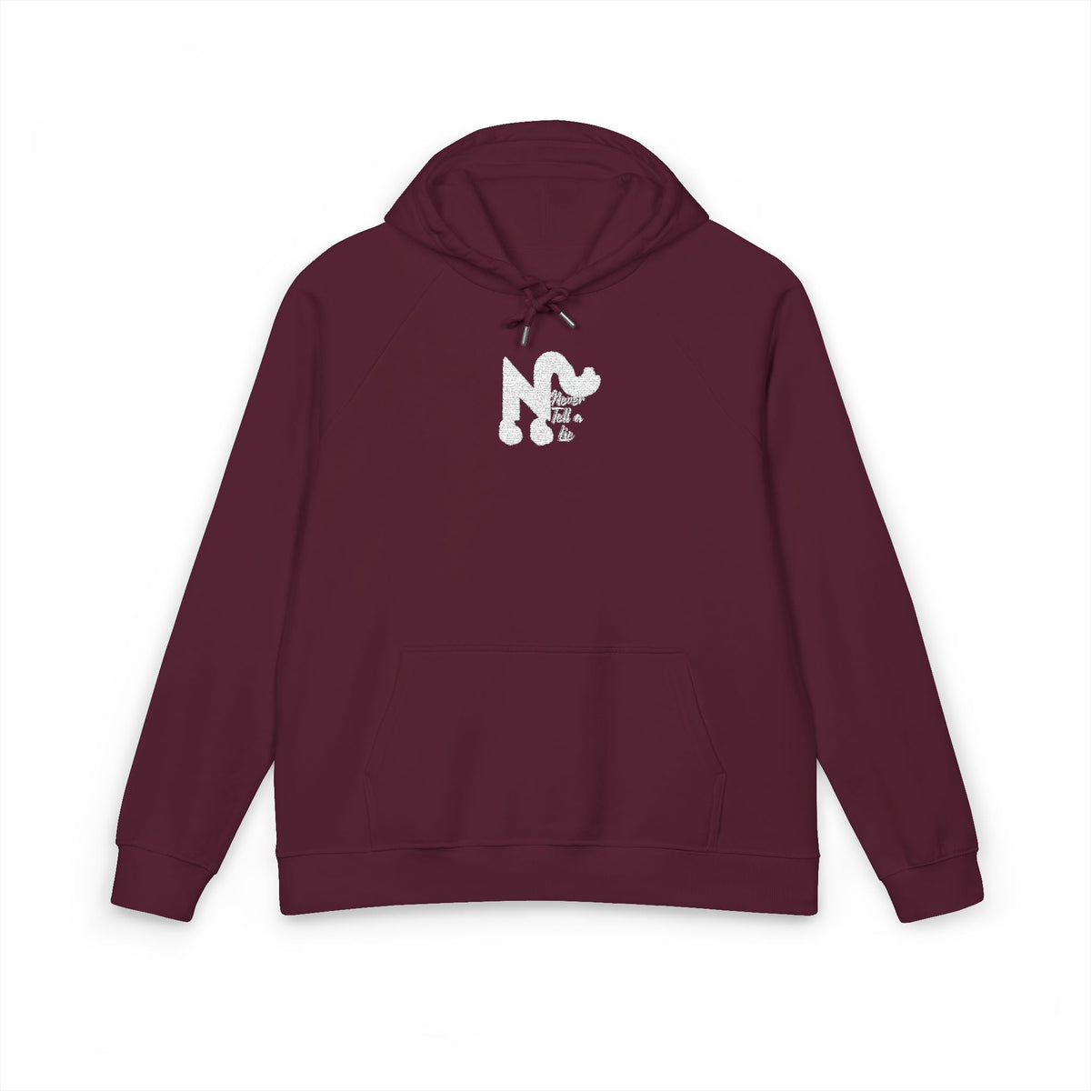 Raglan Hoodie - 'Never tell a lie' Embroidered Design Printify