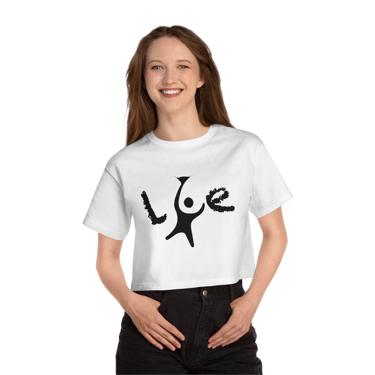 Cropped T-Shirt with 'Love' Design Printify