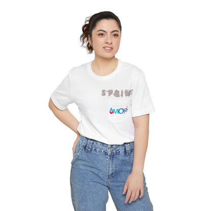 Unisex Pocket T-shirt - Sprint Amorx Design