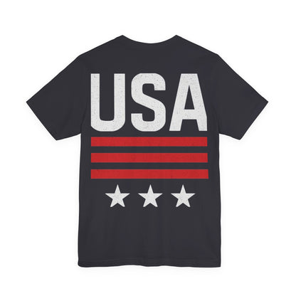 Patriotic USA Tee, Unisex Short Sleeve T-Shirt, July 4th Celebration Shirt, American Pride Apparel, Casual Summer Wear, Gift for Patriot