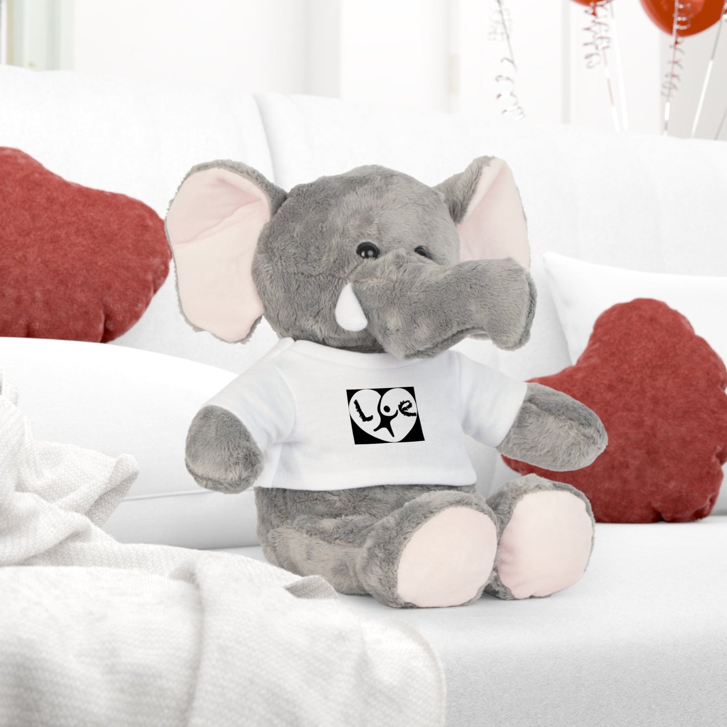 Adorable Love Bear Plush Toy in T-Shirt - Perfect Gift for Kids Printify
