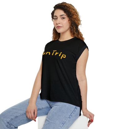 Women’s Flowy Rolled Cuffs Muscle Tee
