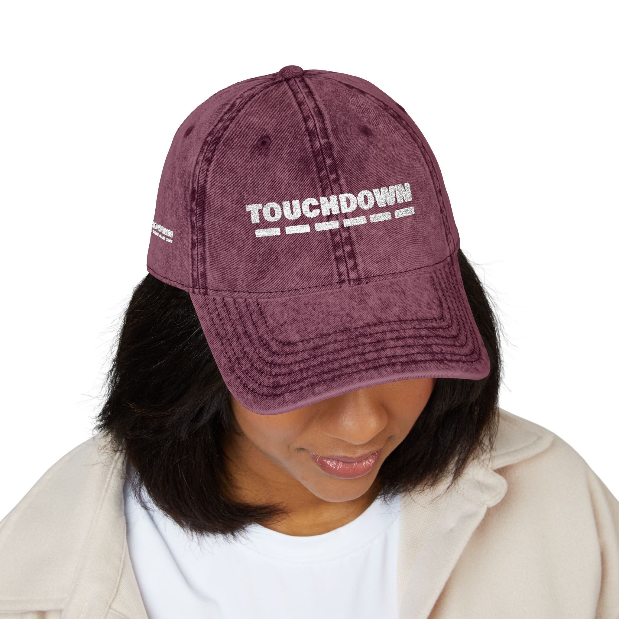 Embroidered Vintage Cap - Touchdown Sports Fan Hat