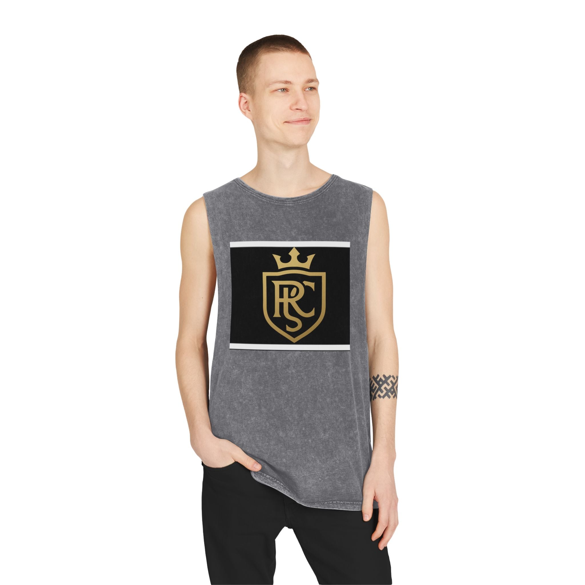 Stylish Unisex Stonewash Tank Top-Casual
