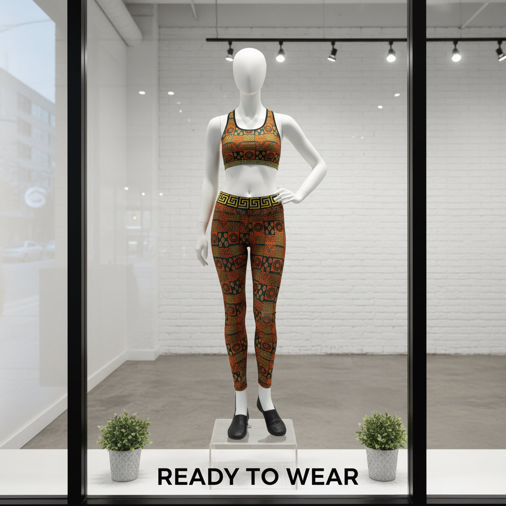 African Pattern Sports Bra — Bold All-Over-Print Activewear