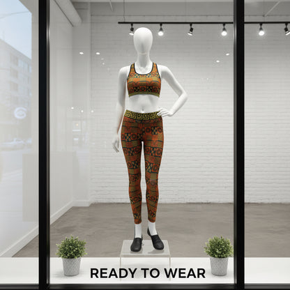 African Pattern Sports Bra — Bold All-Over-Print Activewear