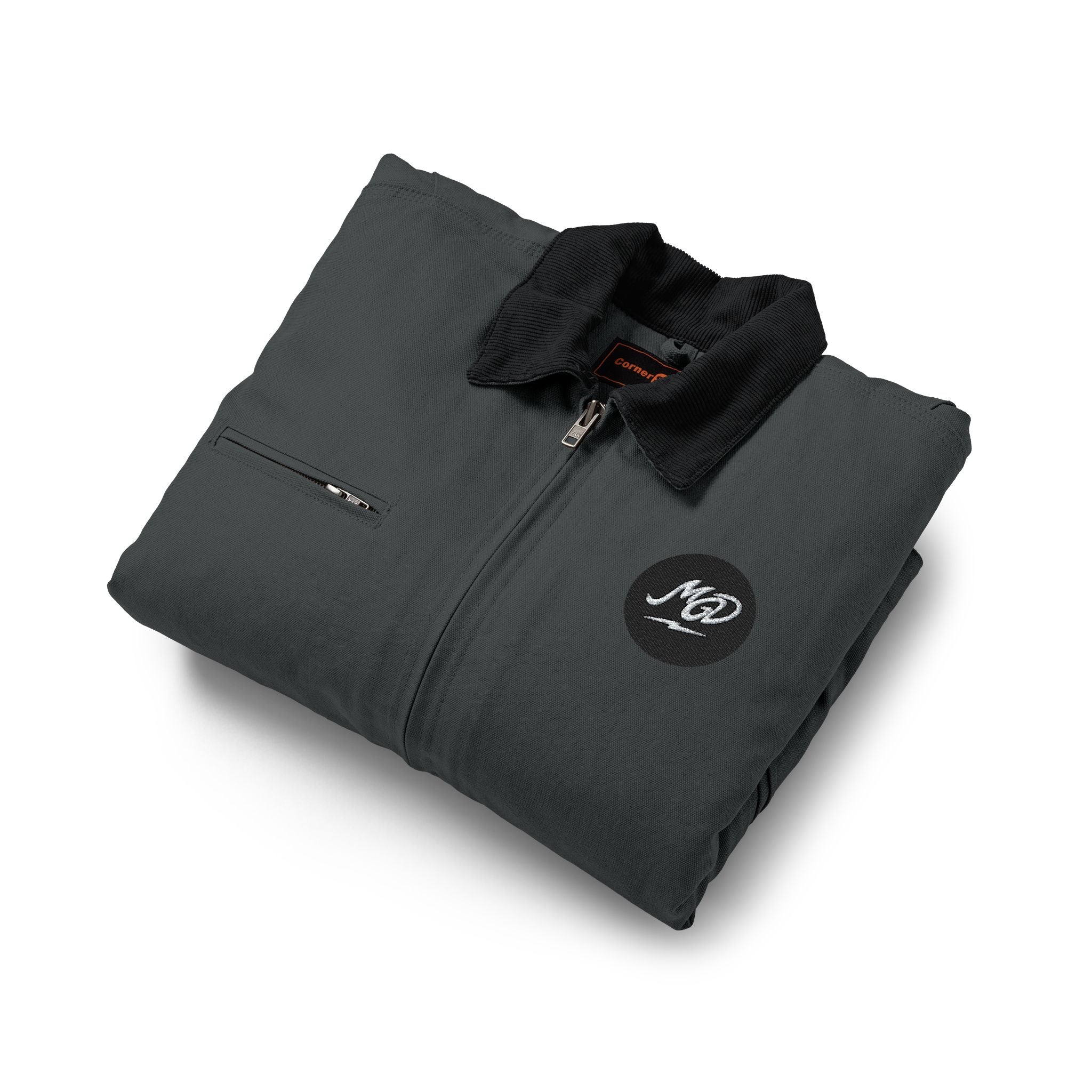 Embroidered Work Jacket - Durable Duck Cloth Utility Jacket with Chest Logo