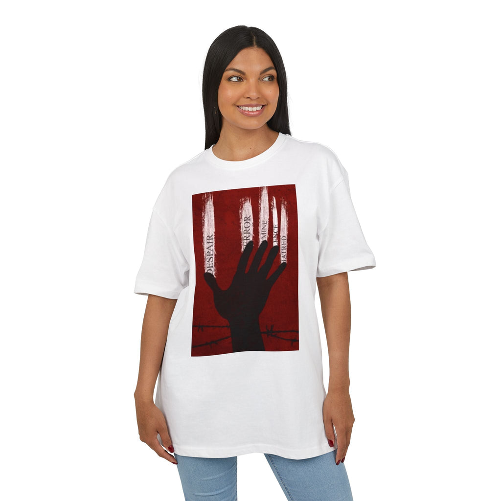 Bold Artistic Oversized Tee, Grunge Style Graphic Shirt, Unisex Urban Fashion, Statement Tee for Streetwear, Gift for Art Lovers Printify