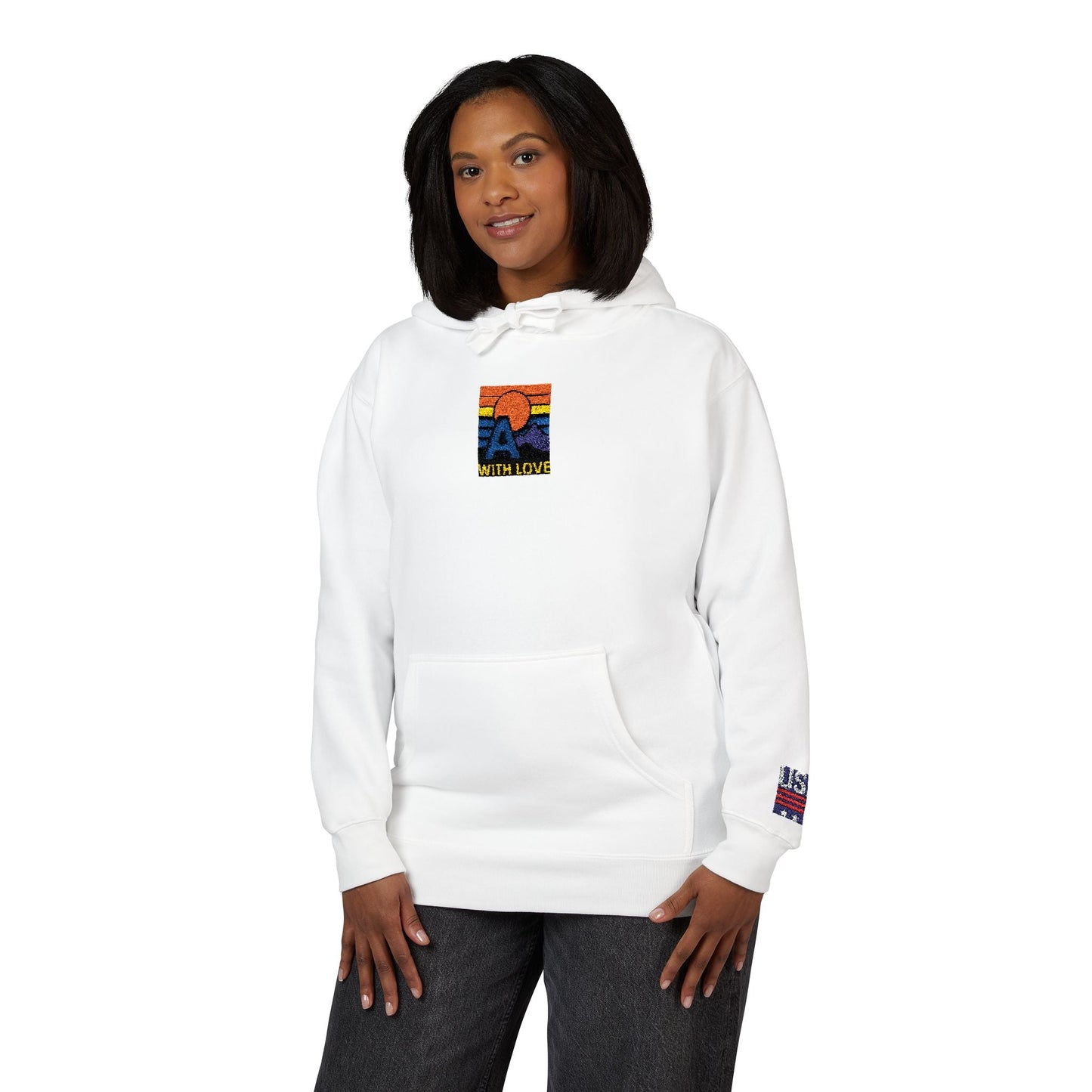 Colorful Mountain Unisex Fleece Hoodie, Cozy Sweatshirt, Casual Outfit, Gift for Nature Lovers, Fall Fashion Printify