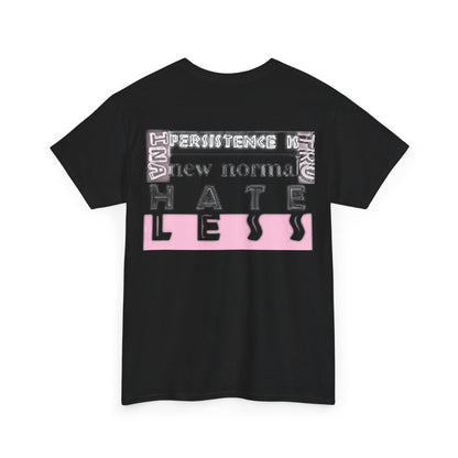 Unisex Heavy Cotton Tee - "HATE LESS" Graphic T-Shirt for Positive Change