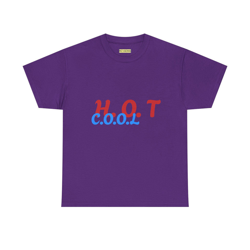 Cool & Trendy Unisex Heavy Cotton Tee - H.O.T. C.O.O.L. Graphic Shirt, Casual Wear, Gift for Friends, Summer Style, Streetwear Printify