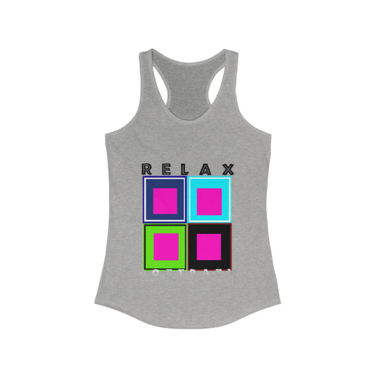 Relax Colorful Women's Racerback Tank | Summer Shirt, Gym Top, Gift for Her, Cute Workout Clothing, Casual Wear