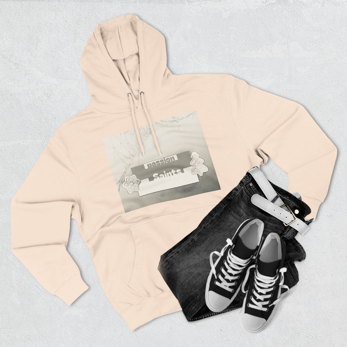 Passion saint Hoodie ( faded) Printify
