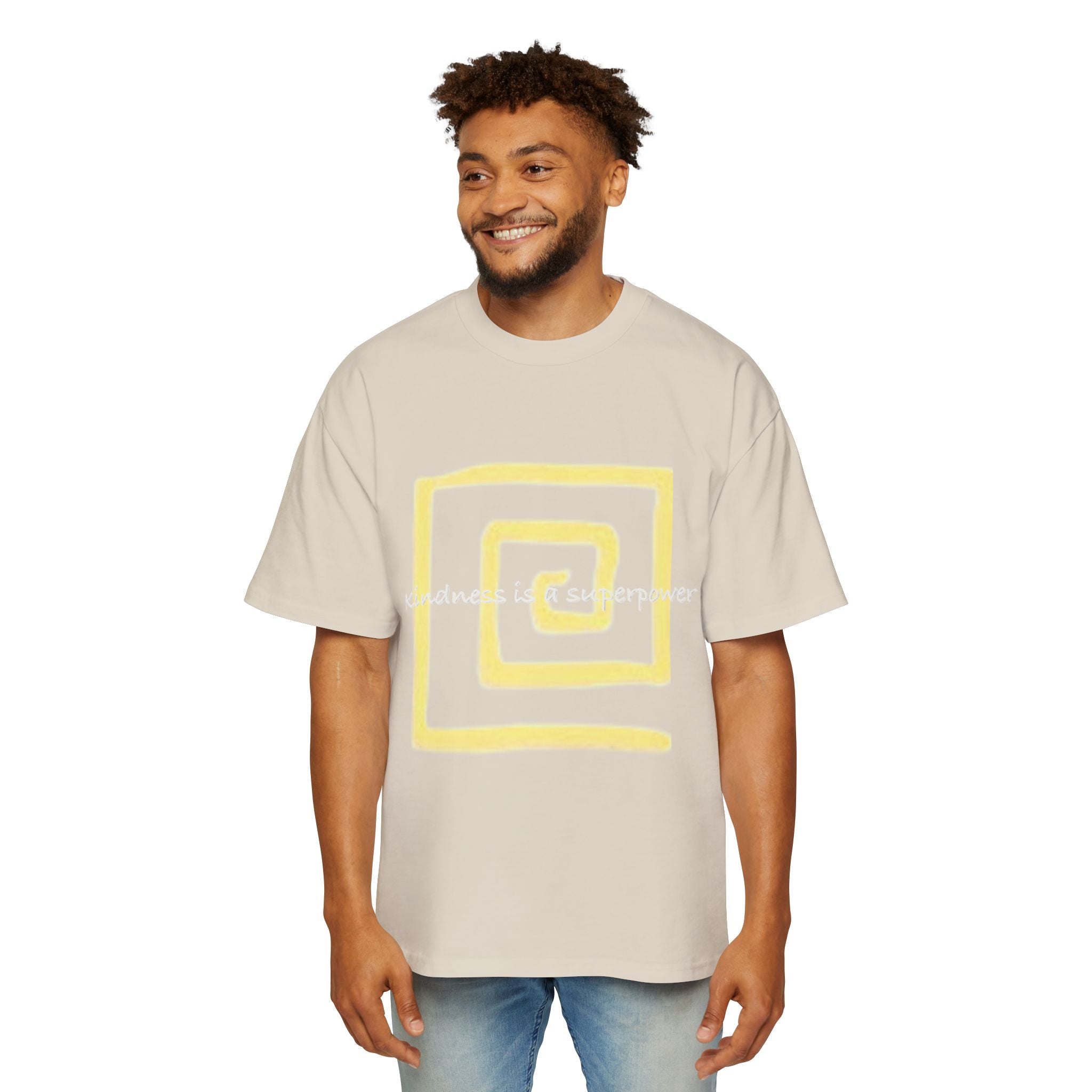 Oversized Tee - Kindness is a Super Power Graphic Design Shirt for Men Printify