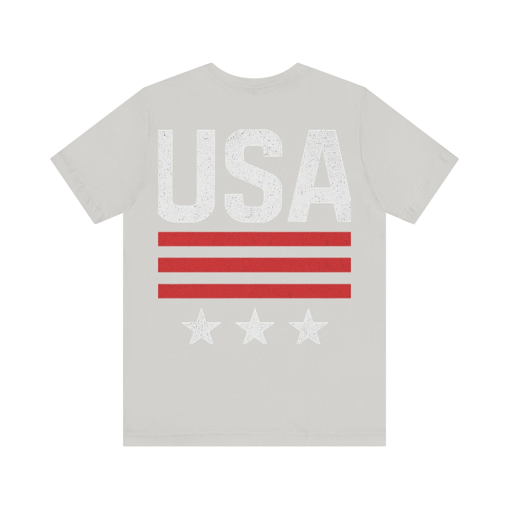 Patriotic USA Tee, Unisex Short Sleeve T-Shirt, July 4th Celebration Shirt, American Pride Apparel, Casual Summer Wear, Gift for Patriot