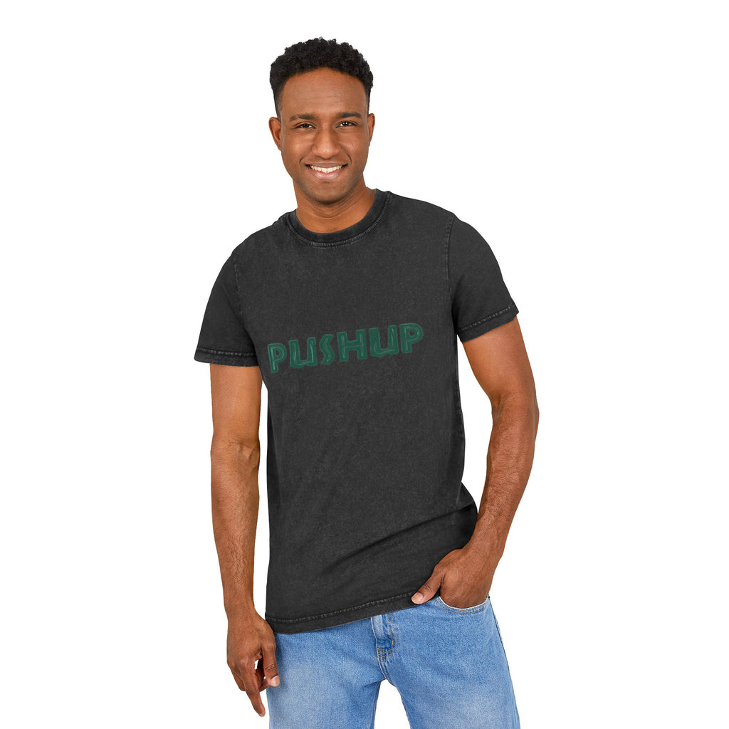 Acid Washed Pushup Tee - Unisex Vintage Style T-Shirt
