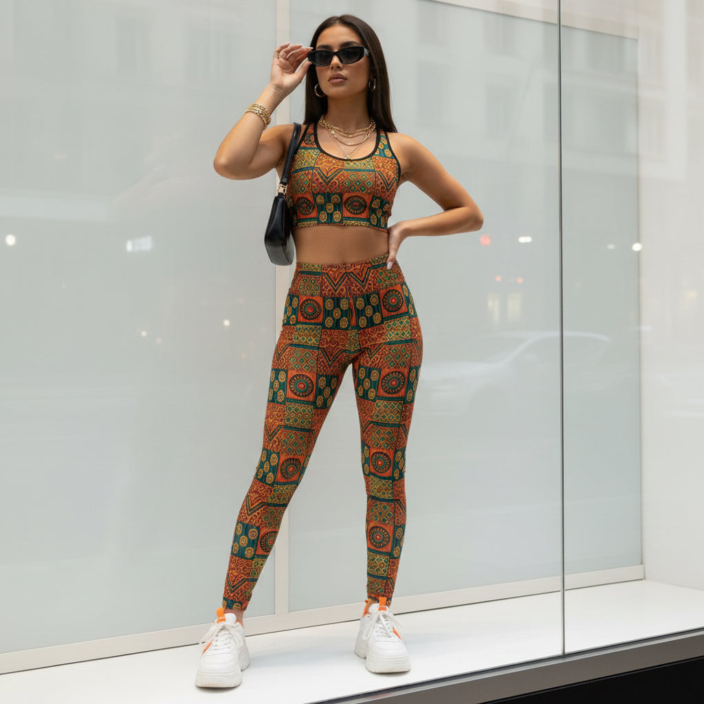 African Pattern Stretchy Women's Leggings — Printed AOP Activewear