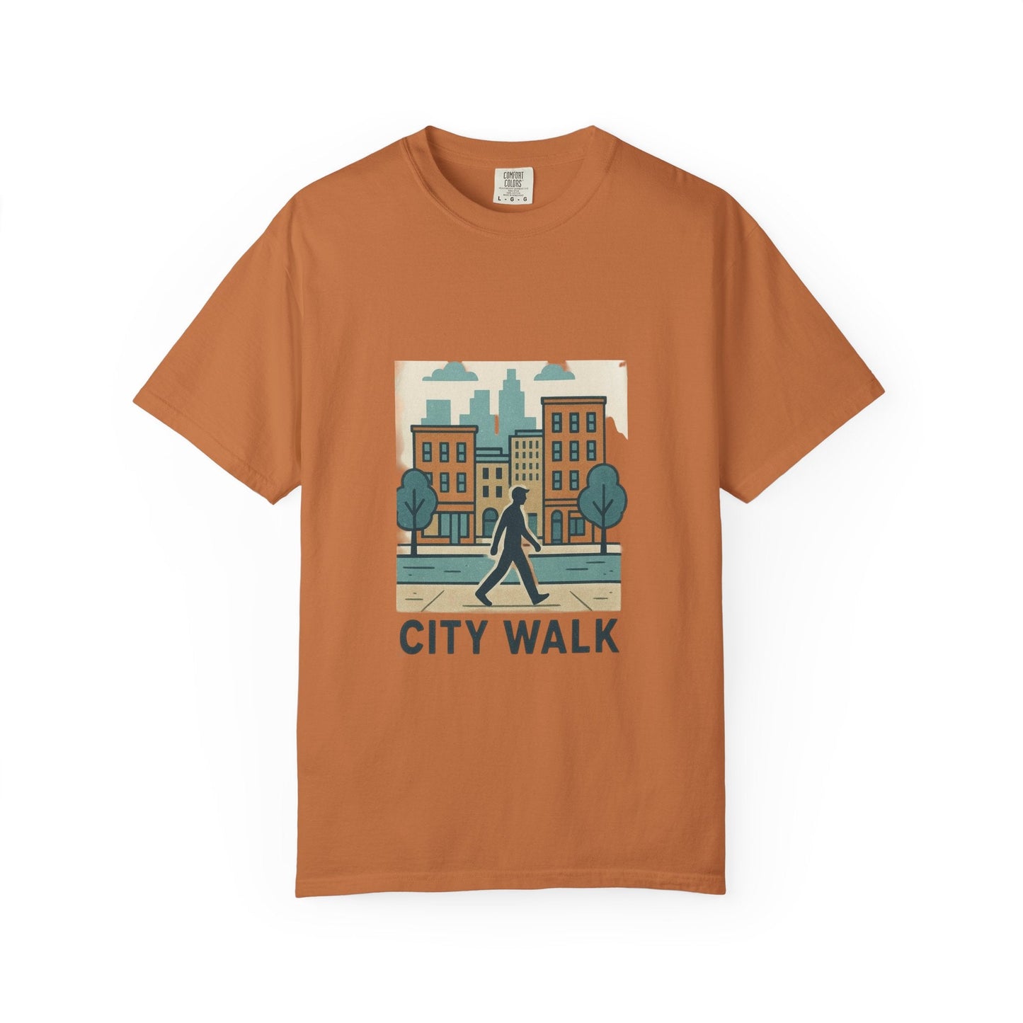 City Walk Unisex Garment-Dyed T-shirt, Urban Streetwear, Casual Fashion, Gift for City Lovers, Travel Enthusiast Apparel Printify