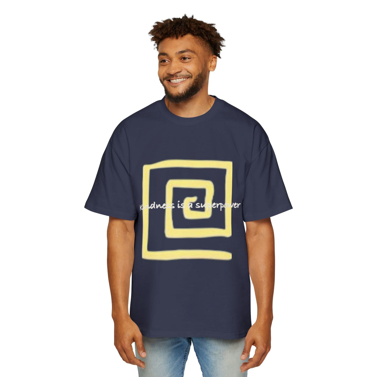 Oversized Tee - Kindness is a Super Power Graphic Design Shirt for Men Printify