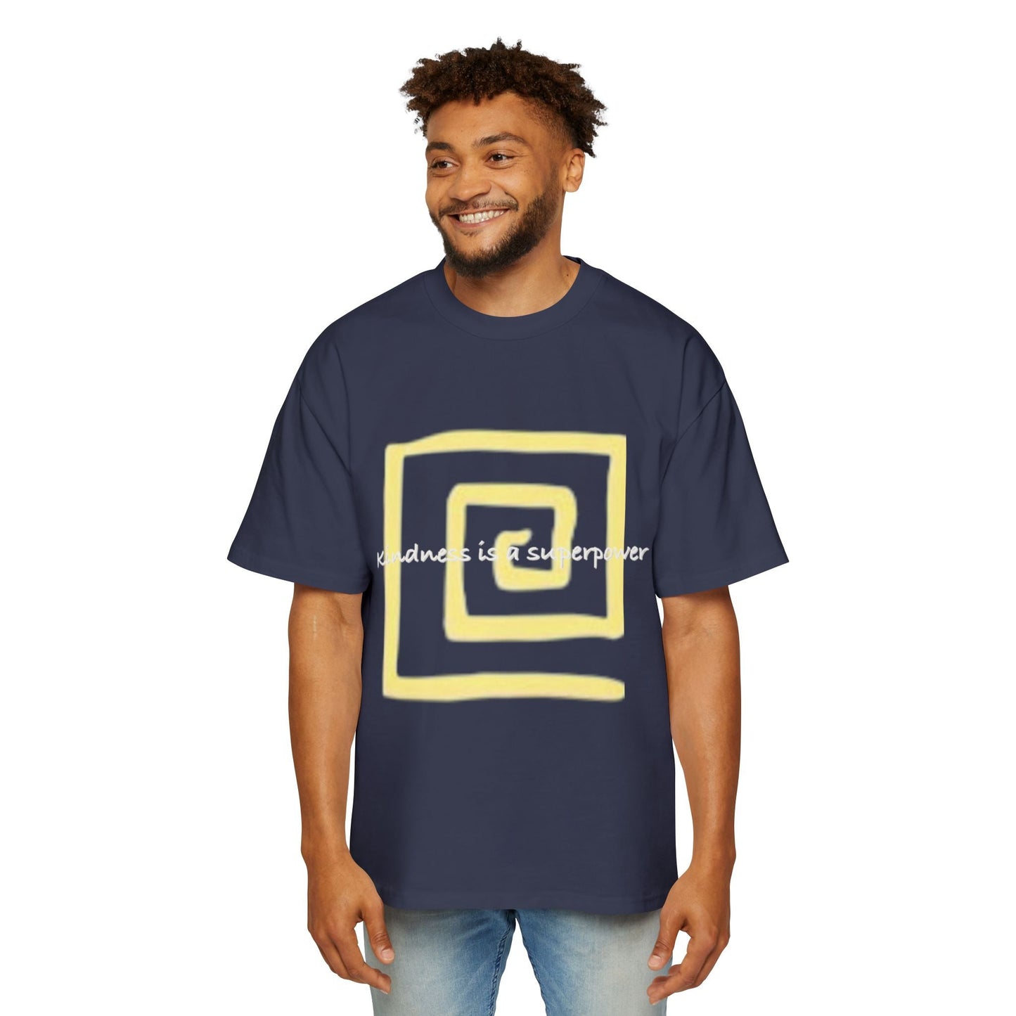 Oversized Tee - Kindness is a Super Power Graphic Design Shirt for Men Printify