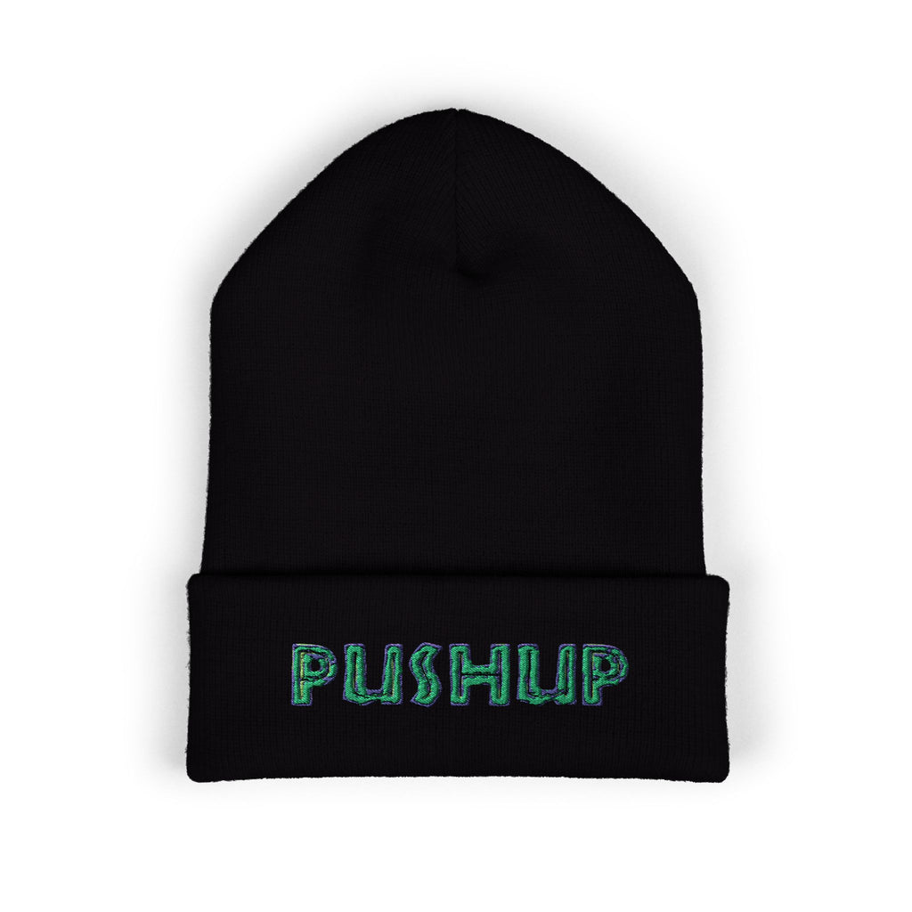 Embroidered Pushup Cuffed Beanie - Stylish Winter Accessory