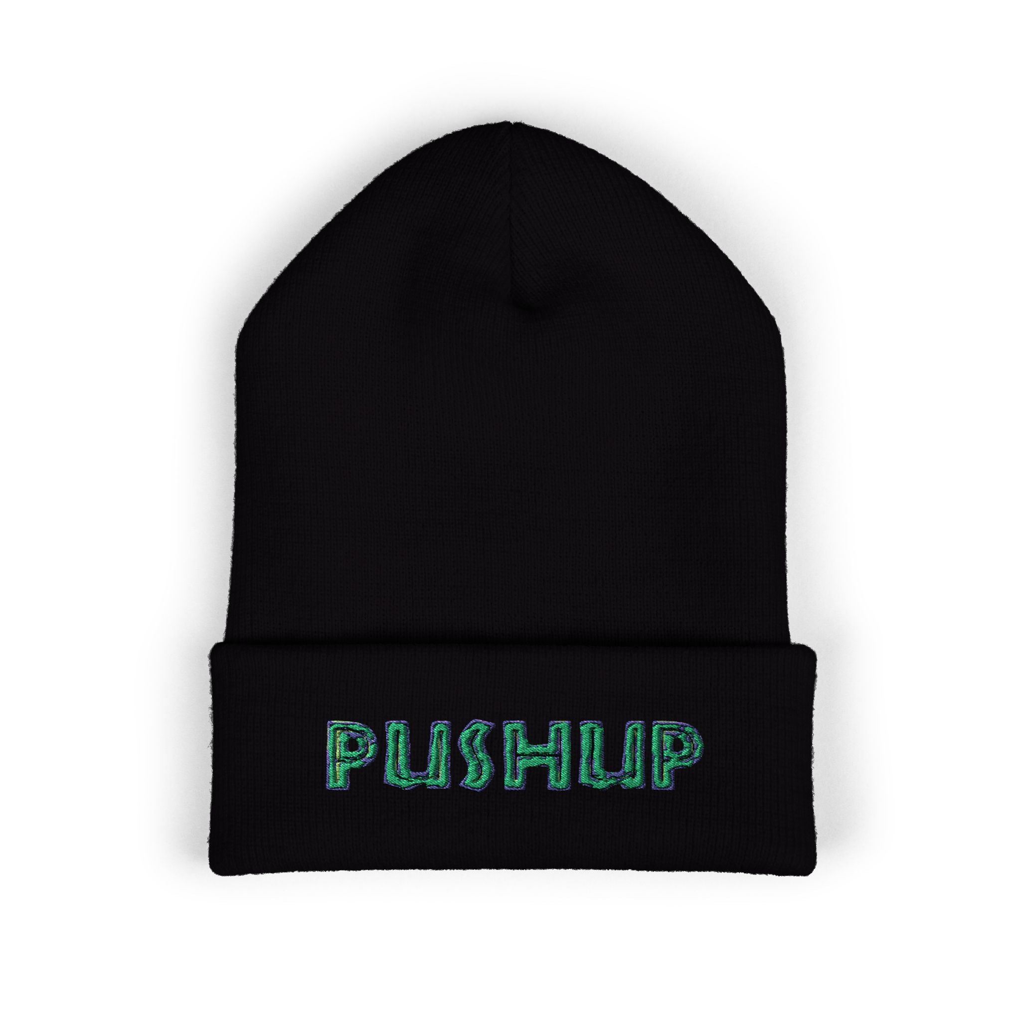 Embroidered Pushup Cuffed Beanie - Stylish Winter Accessory