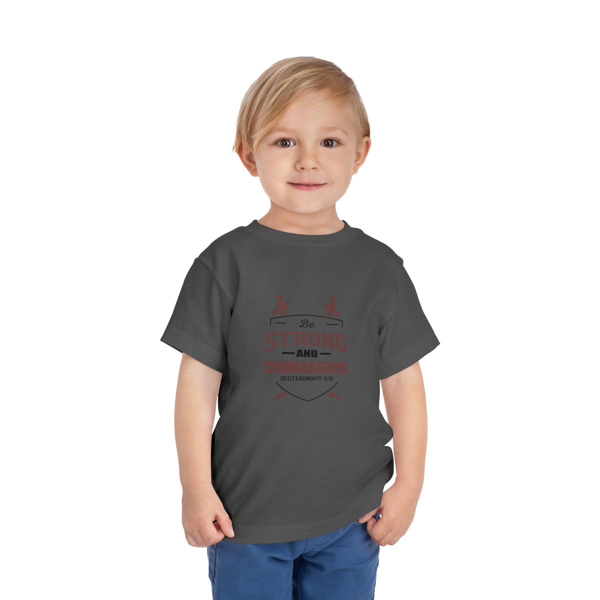 Soyez fort et courageux Tee-shirt pour tout-petits 