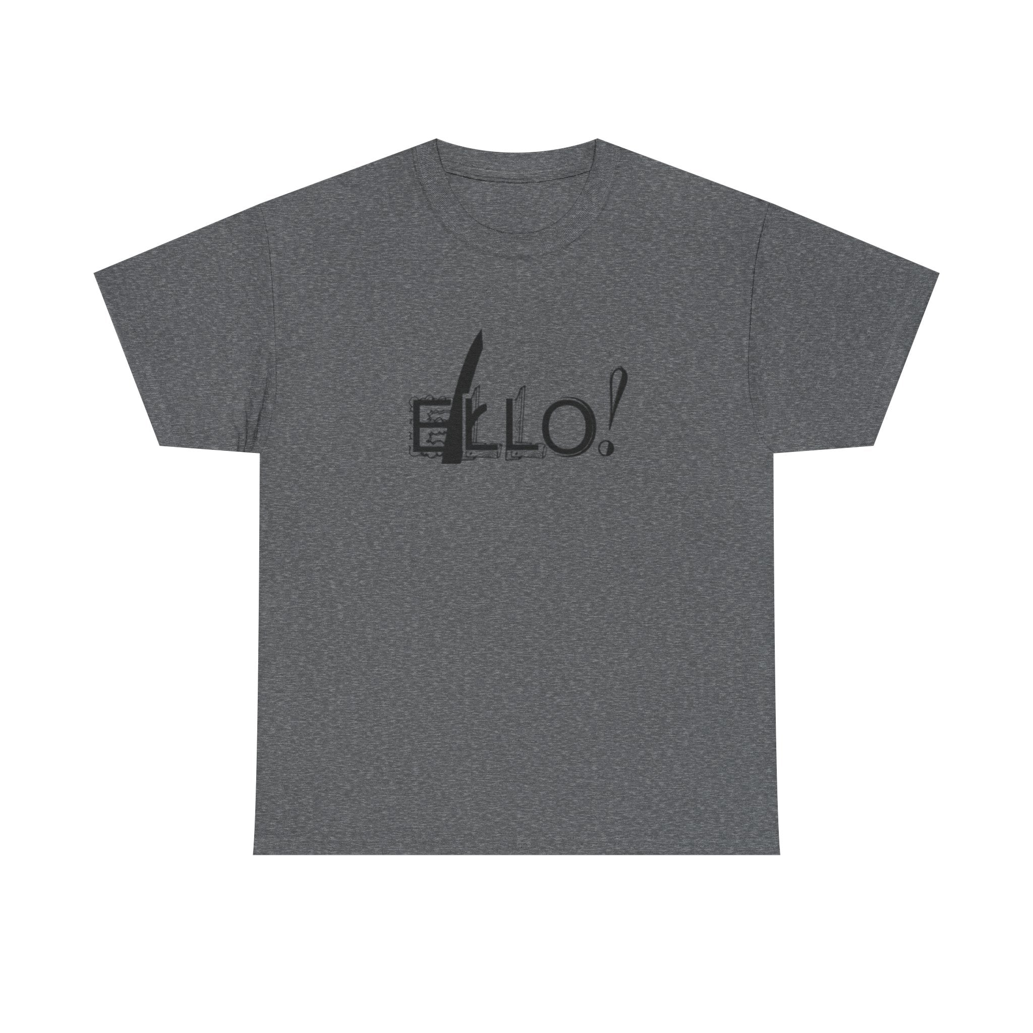 Funny Unisex Heavy Cotton Tee - "ELLO!" Graphic Shirt for Casual Days