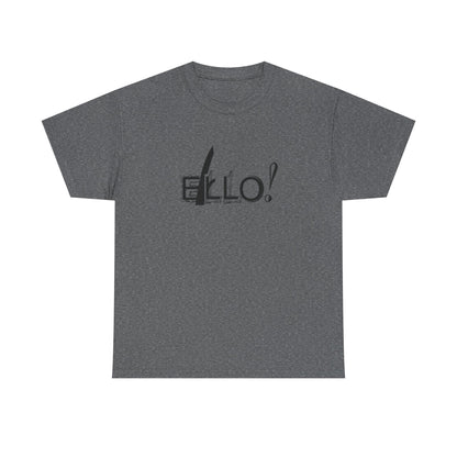 Funny Unisex Heavy Cotton Tee - "ELLO!" Graphic Shirt for Casual Days