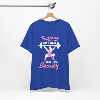 S’entraîner comme une bête ressemble à un tee-shirt unisexe de beauté 