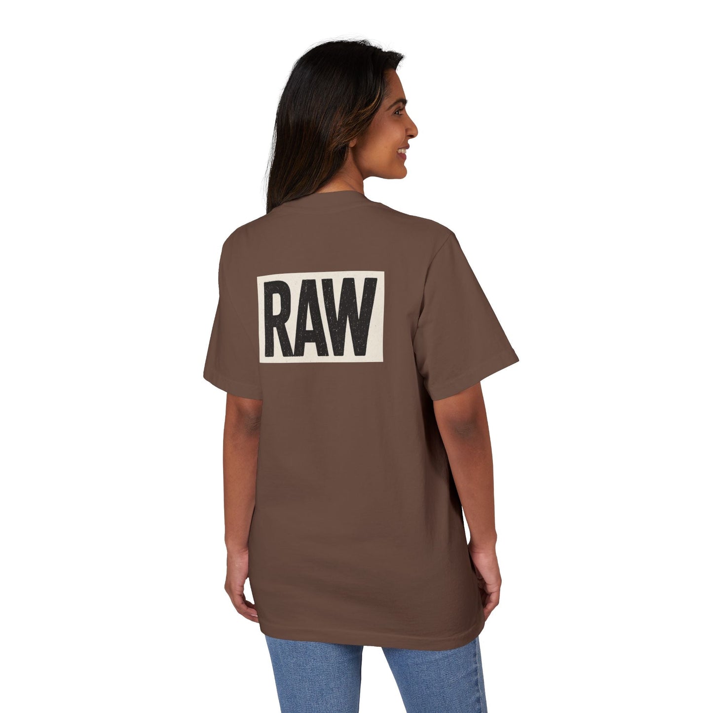 Stylish Unisex Graphic T-Shirt with 'RAW' Print, Casual Streetwear, Everyday Wear, Gift for Friends, Fashionable Basics Printify