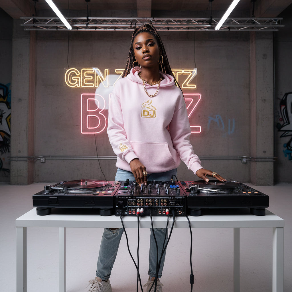 Hooded Sweatshirt DJ on Air Print Printify