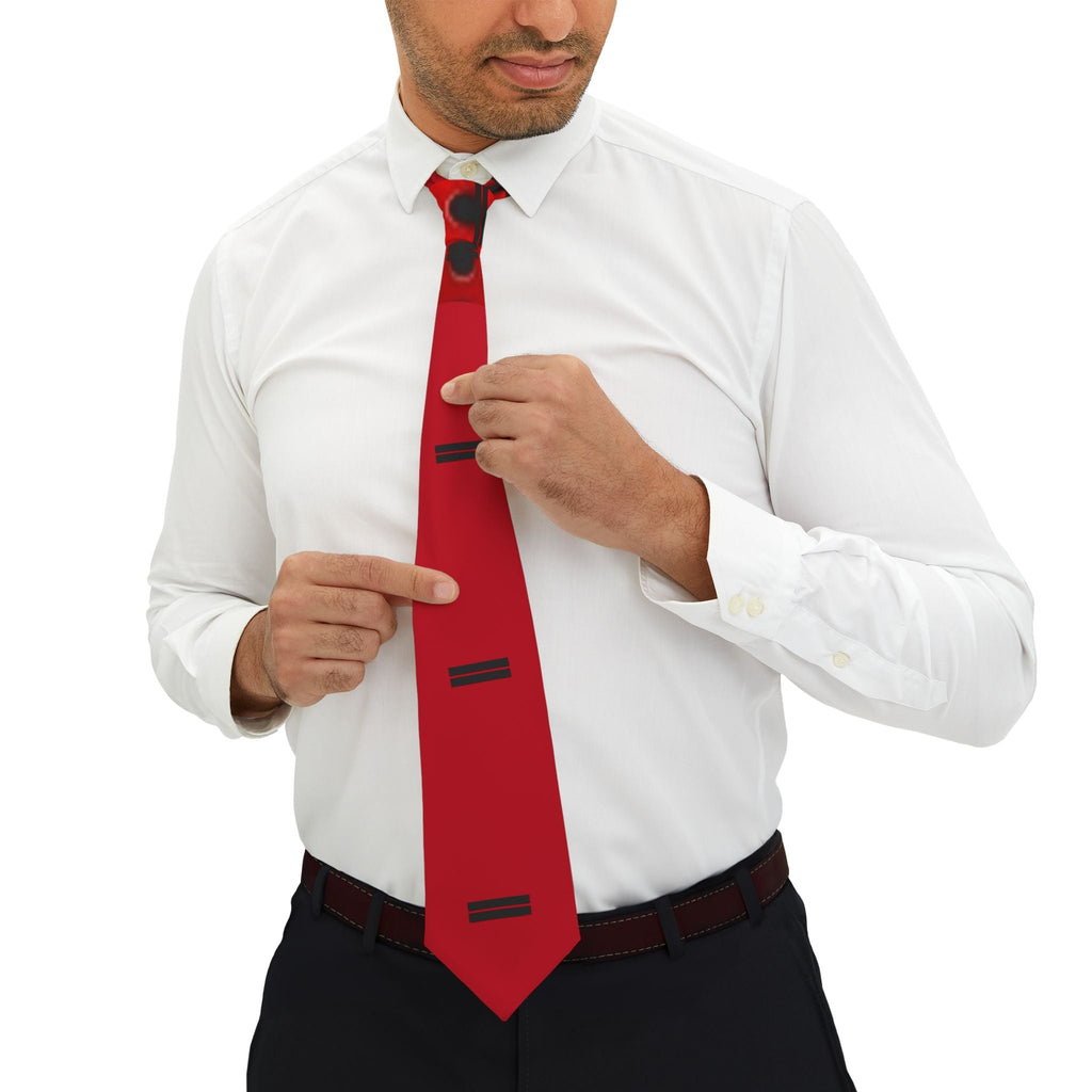 Vibrant Red Necktie with Bold Black Stripes for Stylish Occasions, Formal Events, Holidays, Business Attire, Special Celebrations Printify