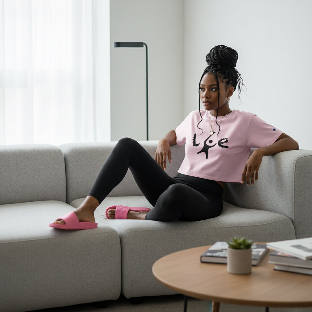 Cropped T-Shirt with 'Love' Design Printify