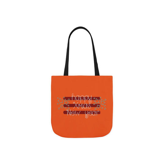 Cheerful Canvas Tote Bag, Happy New Year Gift, Eco-Friendly Bag, Reusable Shopping Tote, Trendy Gift for Her, Seasonal Tote Printify
