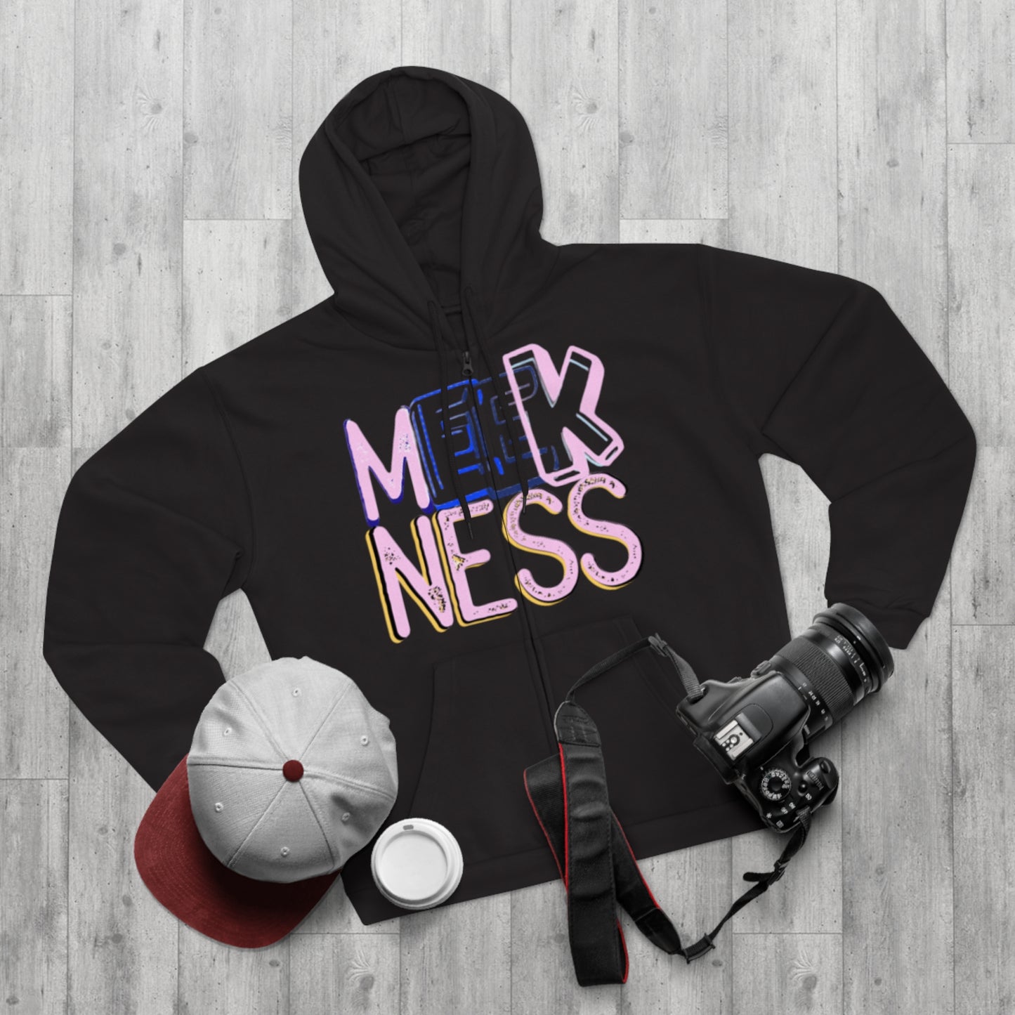 Meekness Unisex Hooded Zip Sweatshirt - Stylish Graphic Zip Hoodie for Everyday Comfort