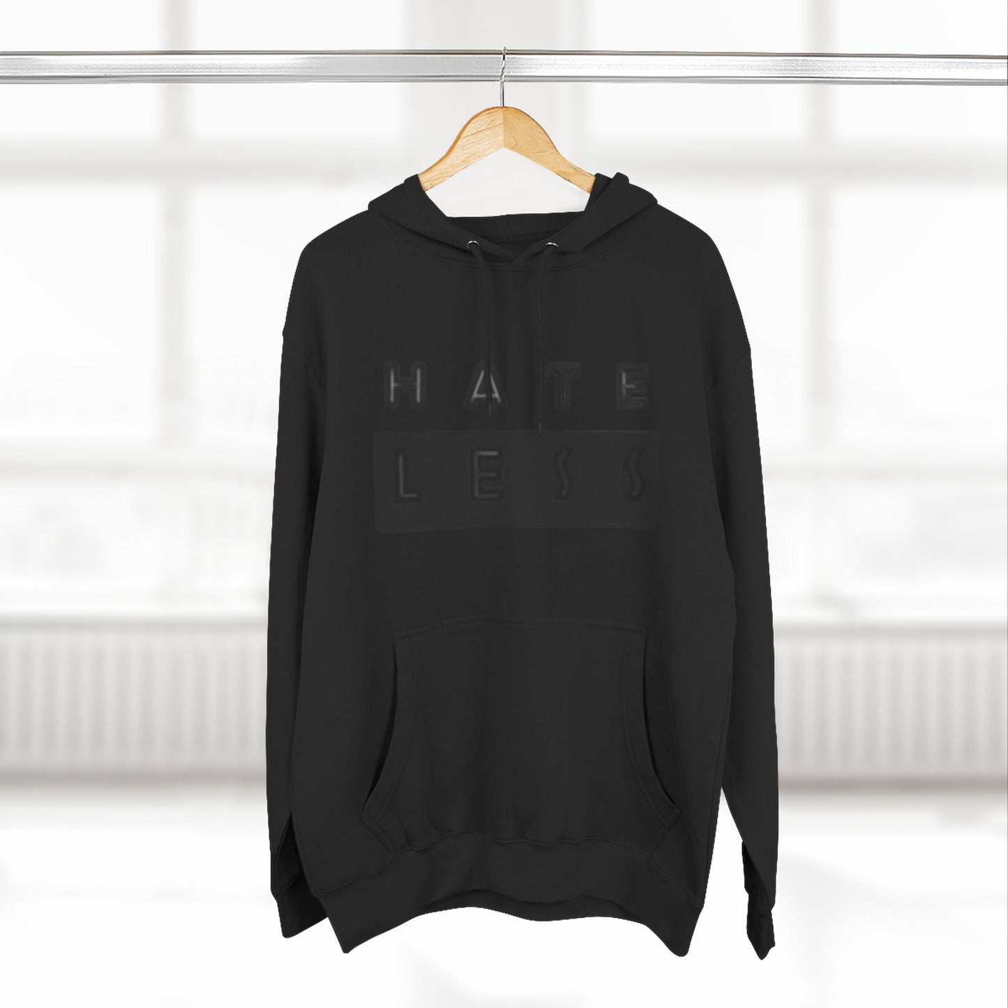 HATE LESS Three-Panel Fleece Hoodie - Comfortable, Inspirational Hoodie for Everyday Wear