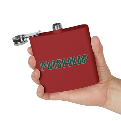 Personalized 6oz Stainless Steel Flask - Pushup Design