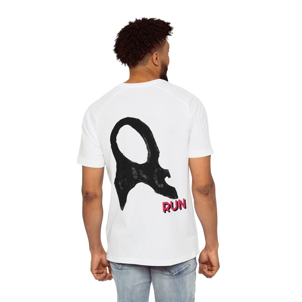 Men's Raglan T-Shirt with Frc Art Run Design Printify
