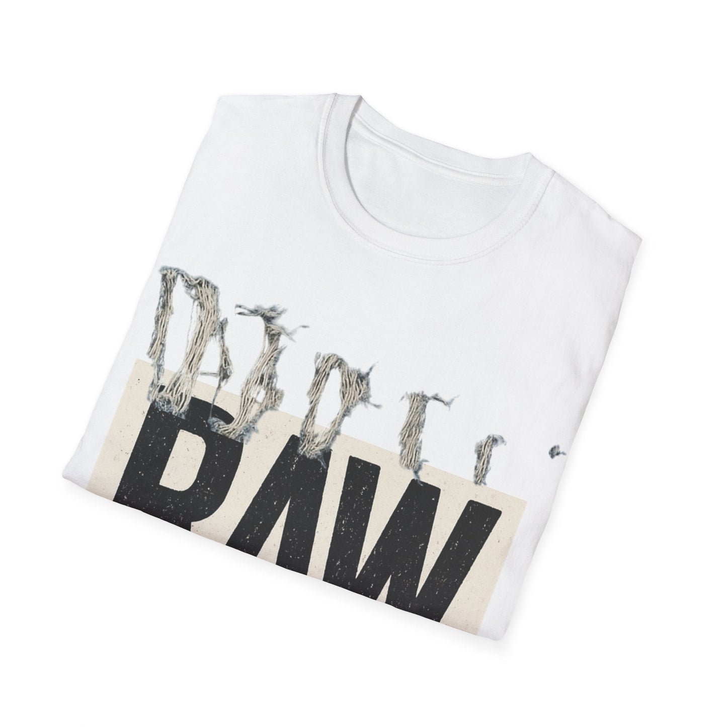 RAW Unisex Softstyle T-Shirt - Casual Graphic Tee for Everyday Wear, Perfect for Gift Giving, Streetwear, Summer Outfits Printify