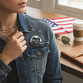 4th of July Patriotic Pin Button — Land of the Free Americana Badge