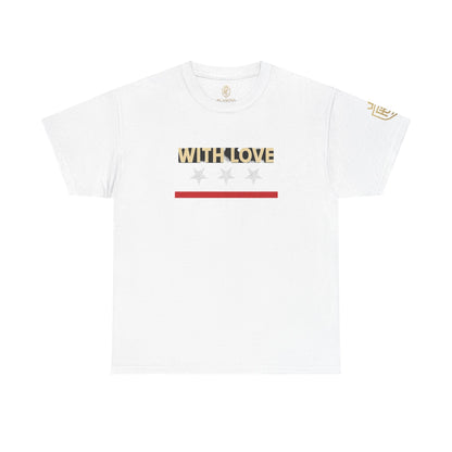 Stylish Unisex Heavy Cotton Tee - 'With Love' Statement Shirt, Casual Wear, Gift for Her, Gift for Him, Everyday Comfort Printify