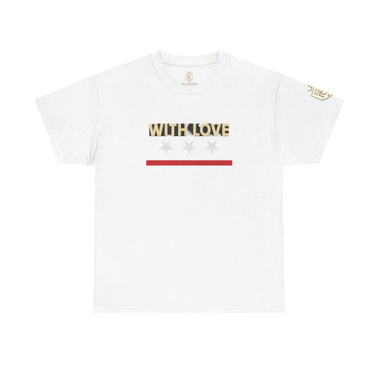 Stylish Unisex Heavy Cotton Tee - 'With Love' Statement Shirt, Casual Wear, Gift for Her, Gift for Him, Everyday Comfort Printify