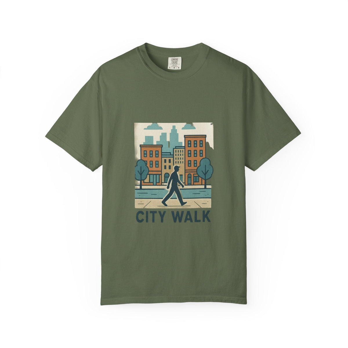 City Walk Unisex Garment-Dyed T-shirt, Urban Streetwear, Casual Fashion, Gift for City Lovers, Travel Enthusiast Apparel Printify