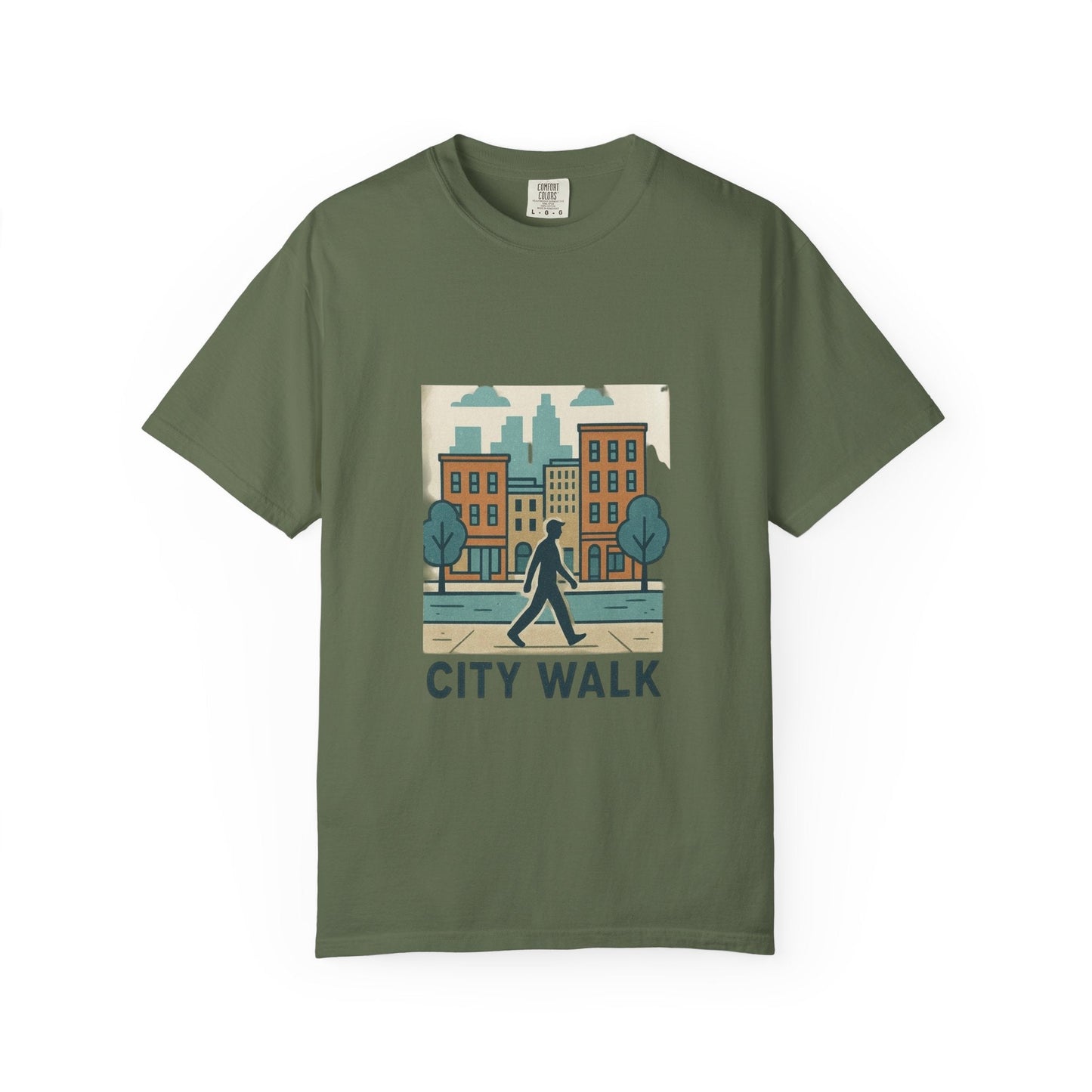 City Walk Unisex Garment-Dyed T-shirt, Urban Streetwear, Casual Fashion, Gift for City Lovers, Travel Enthusiast Apparel Printify