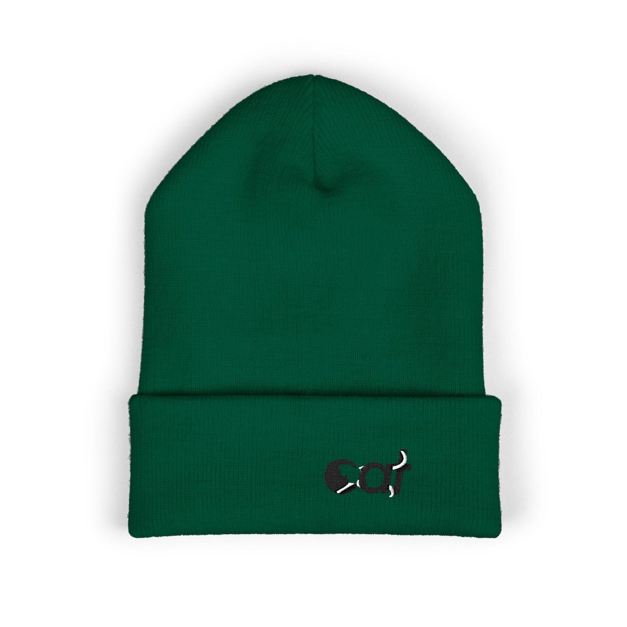 Beanie Hat Cat Design Embroidery